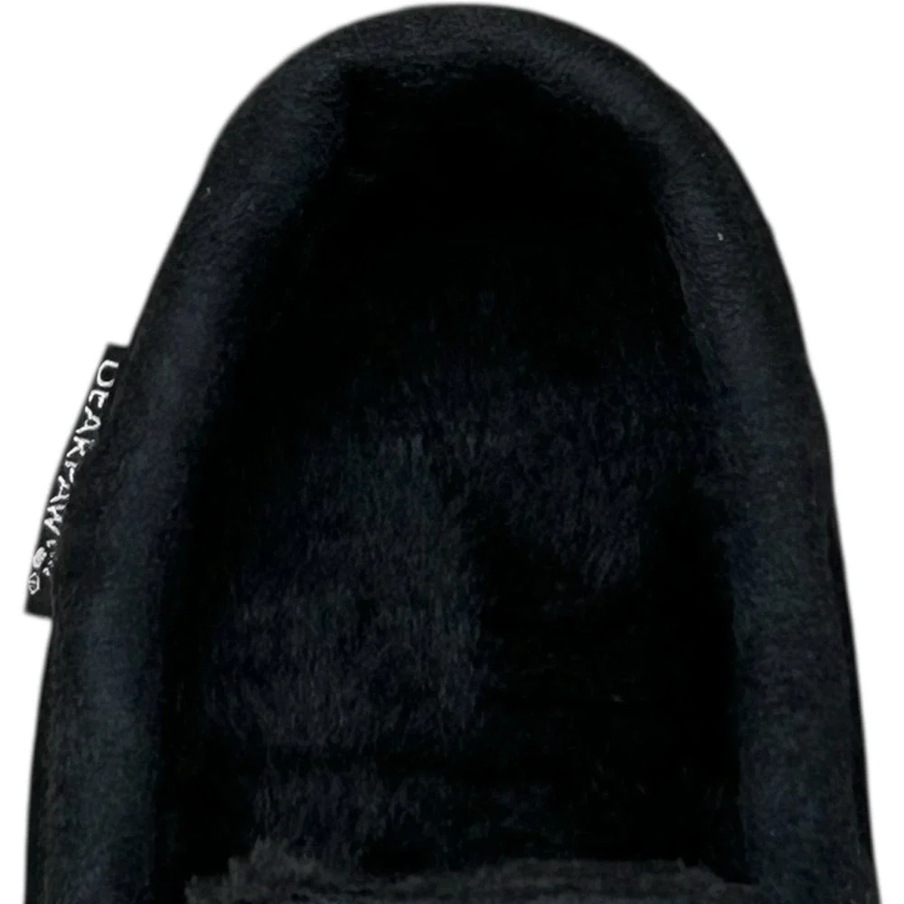 Bearpaw Boys Faux Fur Lined Slippers Size 13-1Y (M) Black Warm Cozy Winter Shoes